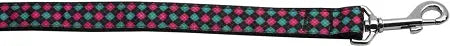 Pink And Blue Plaid Nylon Dog Leash 3/8 Inch Wide 6ft Long Default Title