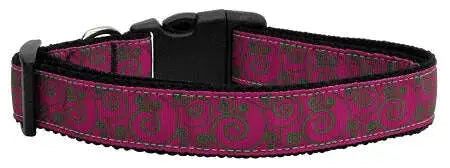 Pink-And-Lime-Swirly-Nylon-Dog-Collar-Sm-GreatEagleInc-318912644