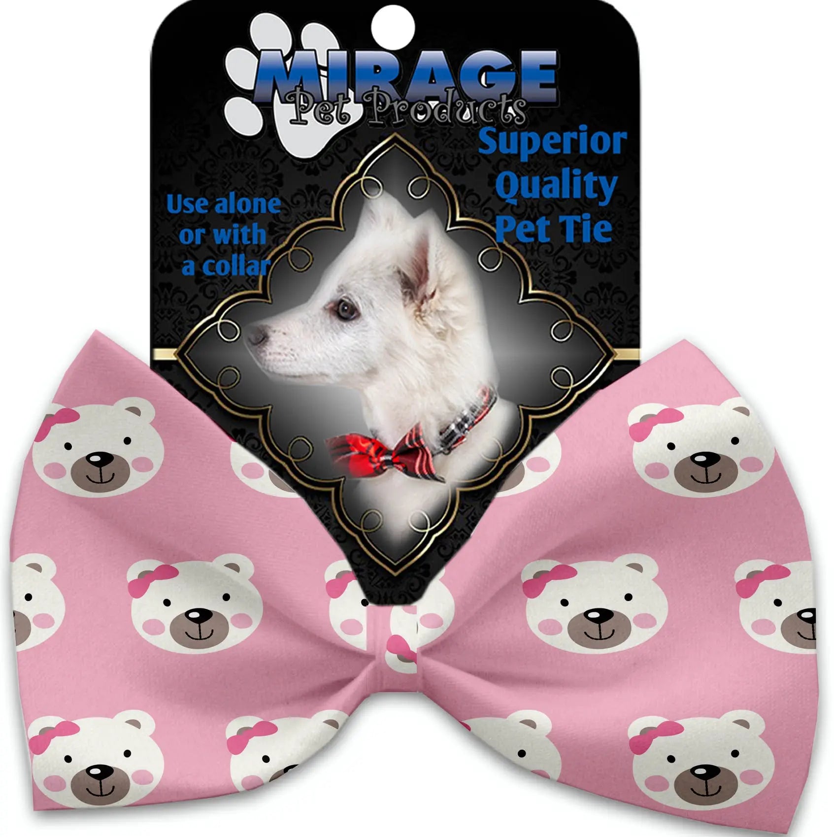 Pink Bears And Bows Pet Bow Tie Default Title