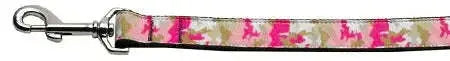 Pink-Camo-Nylon-Dog-Leash-3-8-Inch-Wide-6ft-Long-GreatEagleInc-318821286