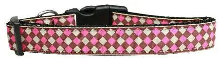 Pink-Checkers-Nylon-Dog-Collar-Large-GreatEagleInc-318826626