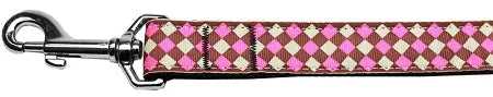 Pink Checkers Nylon Dog Leash 1 Wide 4ft Lsh Default Title