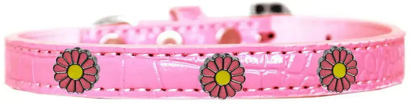 Pink-Daisy-Widget-Croc-Dog-Collar-Light-Pink-Size-12-GreatEagleInc-320002849