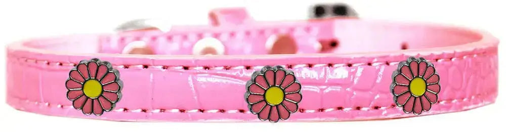 Pink-Daisy-Widget-Croc-Dog-Collar-Light-Pink-Size-18-GreatEagleInc-320003142