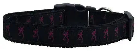 Pink-Deer-Nylon-Dog-Collar-Medium-Narrow-GreatEagleInc-318475039