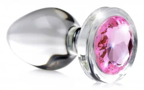 Pink Gem Glass Anal Plug XR Brands Booty Sparks