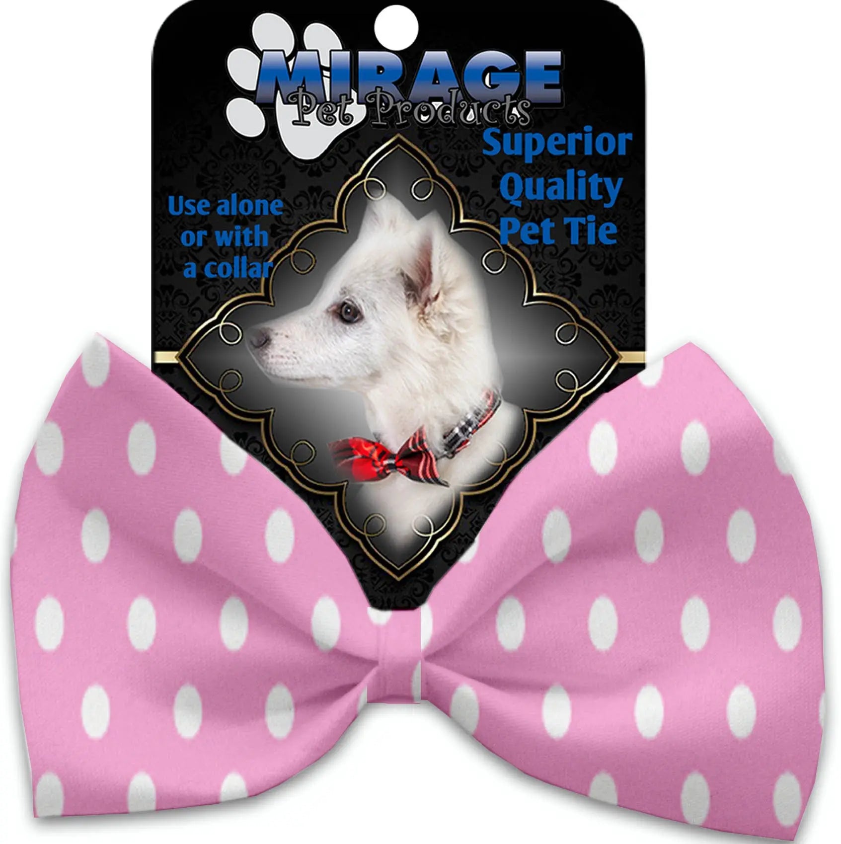 Pink Polka Dots Pet Bow Tie Default Title