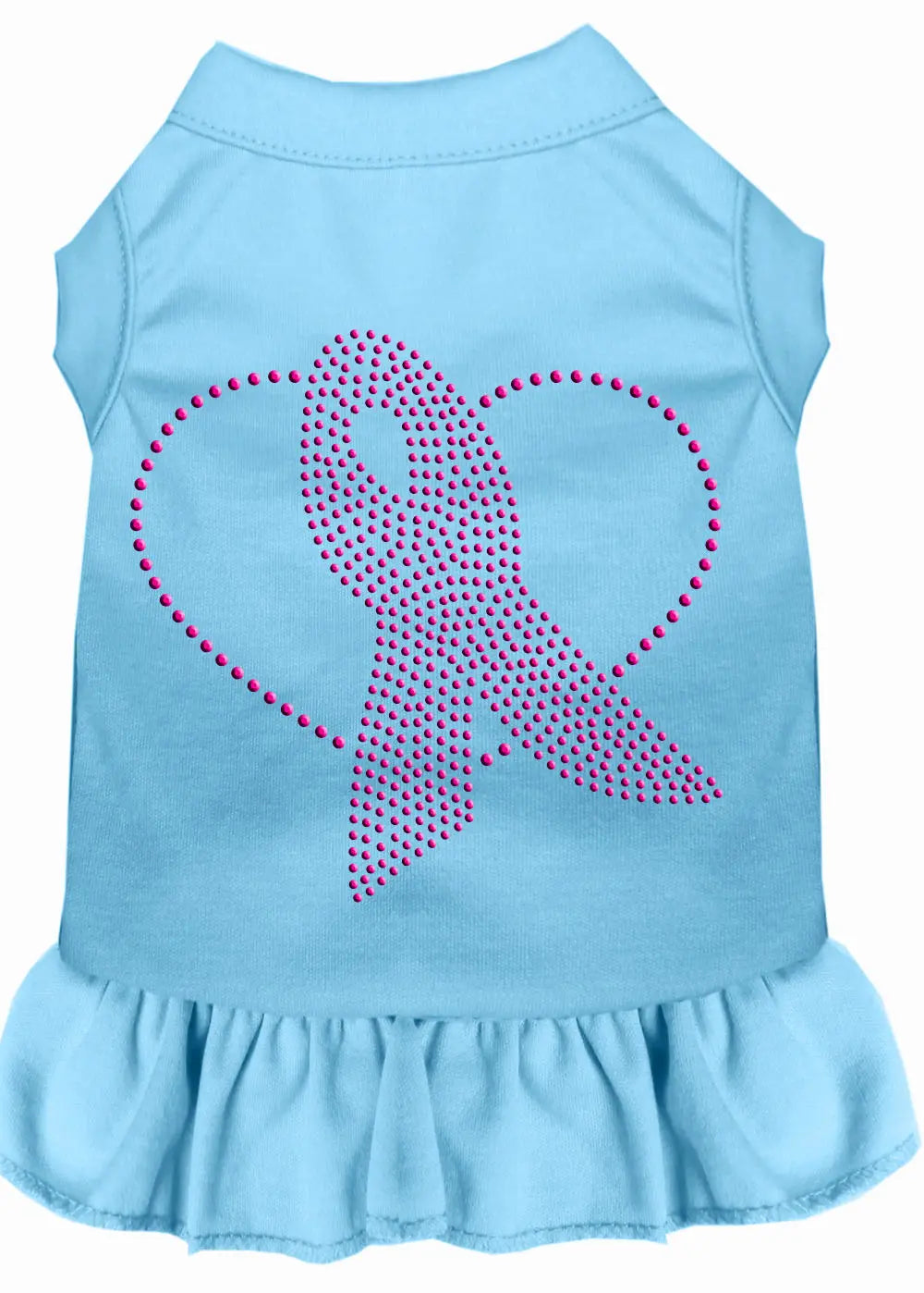 Pink Ribbon Rhinestone Dress Baby Blue 4x Default Title