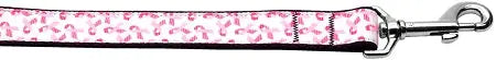 Pink Ribbons On White Nylon Dog Leash 3/8 Inch Wide 4ft Long Default Title