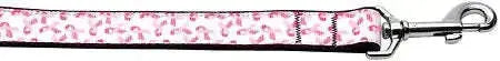 Pink-Ribbons-On-White-Nylon-Dog-Leash-3-8-Inch-Wide-6ft-Long-GreatEagleInc-318492381