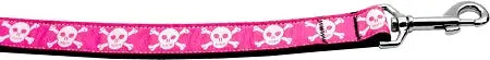 Pink Skulls Nylon Dog Leash 5/8 Inch Wide 4ft Long Default Title