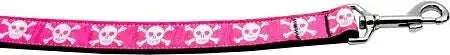 Pink-Skulls-Nylon-Dog-Leash-5-8-Inch-Wide-6ft-Long-GreatEagleInc-318784497