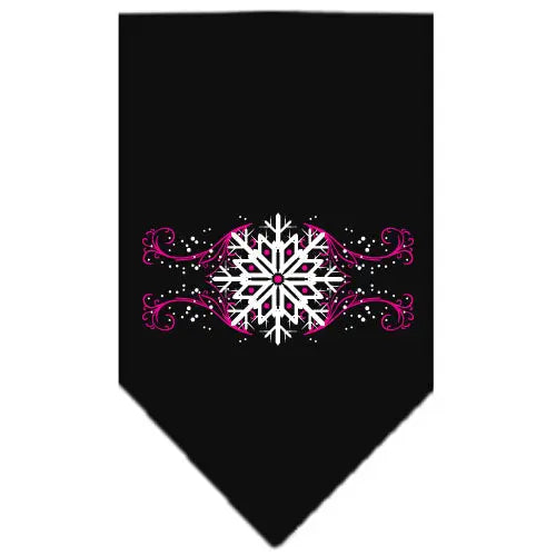 Pink Snowflake Swirls Screen Print Bandana Black Small Default Title