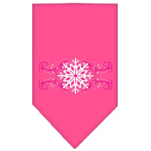 Pink Snowflake Swirls Screen Print Bandana Bright Pink Large Default Title