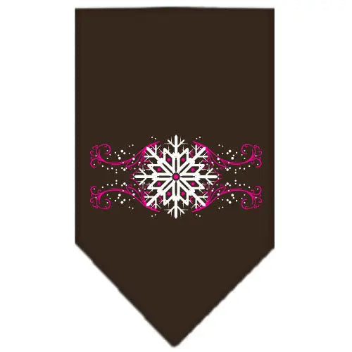 Pink Snowflake Swirls Screen Print Bandana Cocoa Large Default Title