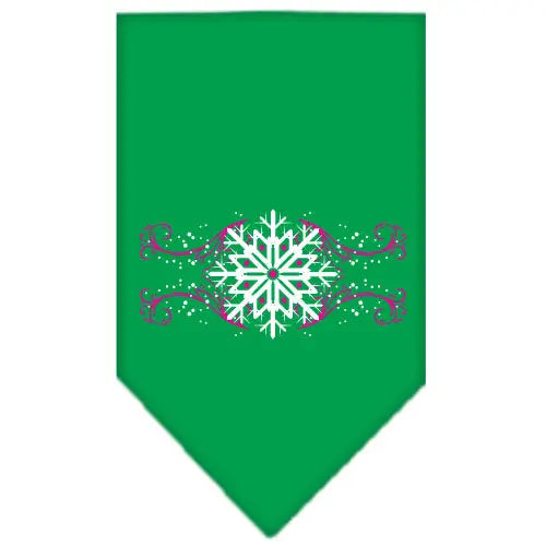 Pink Snowflake Swirls Screen Print Bandana Emerald Green Large Default Title