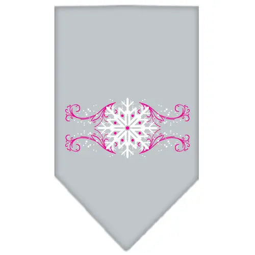 Pink Snowflake Swirls Screen Print Bandana Grey Large Default Title