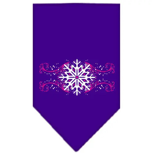 Pink Snowflake Swirls Screen Print Bandana Purple Small Default Title