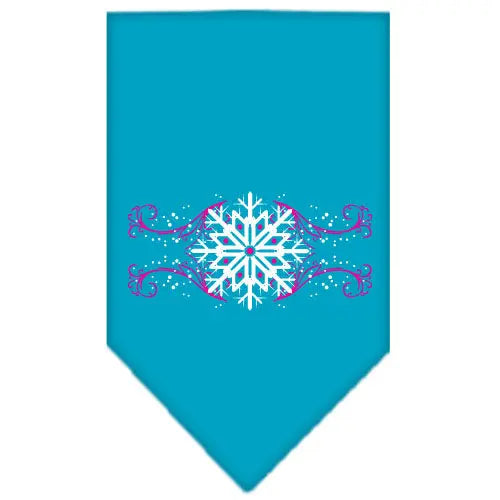 Pink Snowflake Swirls Screen Print Bandana Turquoise Large Default Title