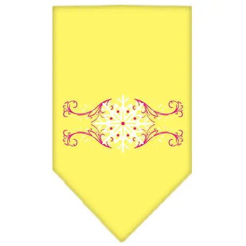 Pink Snowflake Swirls Screen Print Bandana Yellow Small Default Title