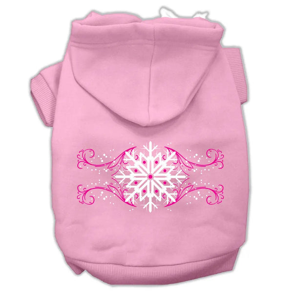 Pink Snowflake Swirls Screenprint Pet Hoodies Light Pink Size Xs Default Title