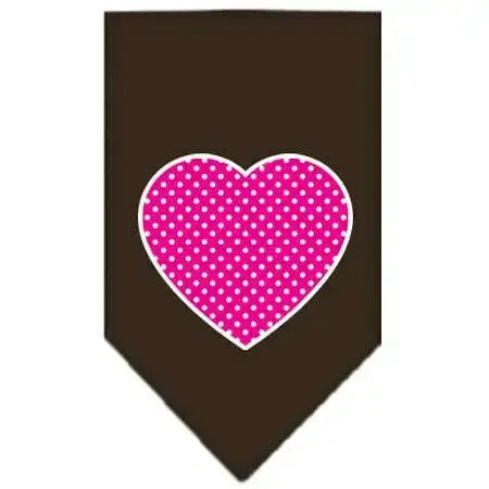 Pink-Swiss-Dot-Heart-Screen-Print-Bandana-Cocoa-Large-GreatEagleInc-319364422