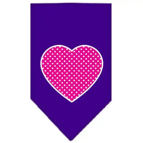 Pink-Swiss-Dot-Heart-Screen-Print-Bandana-Purple-Large-GreatEagleInc-319364352