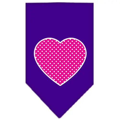 Pink Swiss Dot Heart Screen Print Bandana Purple Small Default Title