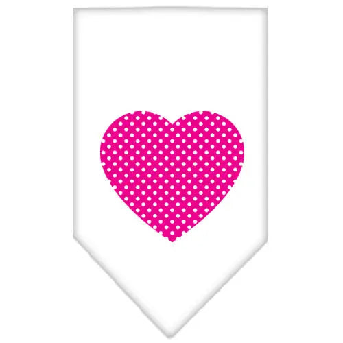 Pink Swiss Dot Heart Screen Print Bandana White Large Default Title