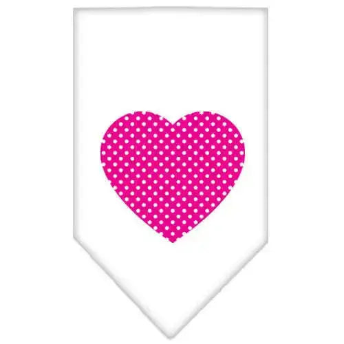 Pink-Swiss-Dot-Heart-Screen-Print-Bandana-White-Small-GreatEagleInc-319216496