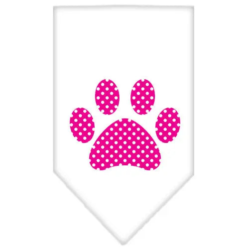 Pink Swiss Dot Paw Screen Print Bandana White Large Default Title