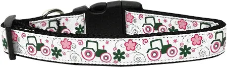 Pink Tractors Nylon Dog Collar Xs Default Title