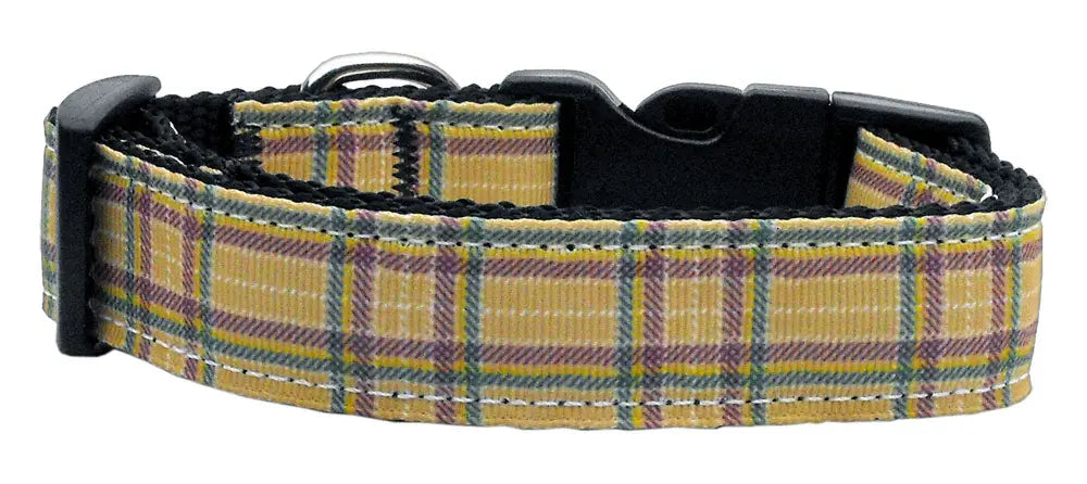 Plaid Nylon Collar Khaki Medium Default Title