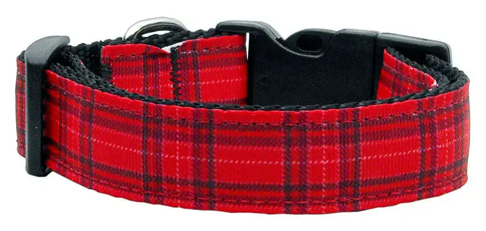 Plaid-Nylon-Collar-Red-Medium-GreatEagleInc-318839434