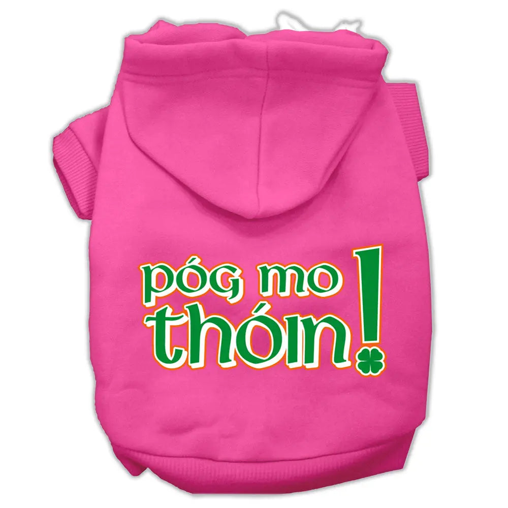 Pog Mo Thoin Screen Print Pet Hoodies Bright Pink Size Xl Default Title