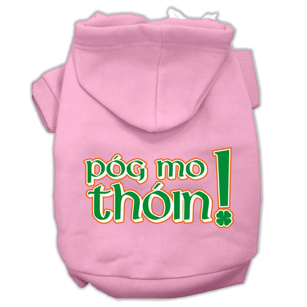 Pog Mo Thoin Screen Print Pet Hoodies Light Pink Size Lg Default Title