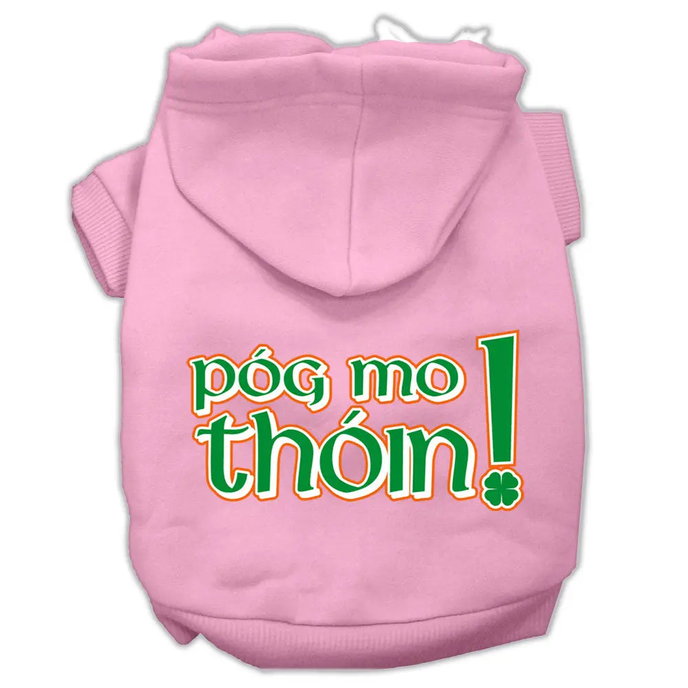 Pog Mo Thoin Screen Print Pet Hoodies Light Pink Size Xxxl Default Title