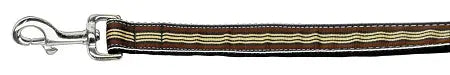 Preppy Stripes Nylon Ribbon Collars Brown/khaki 1 Wide 6ft Lsh Default Title
