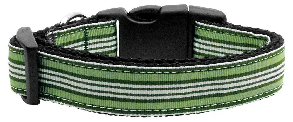 Preppy-Stripes-Nylon-Ribbon-Collars-Green-white-Sm-GreatEagleInc-318780781