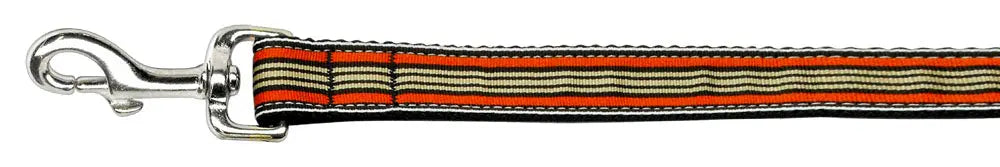 Preppy Stripes Nylon Ribbon Collars Orange/khaki 1 Wide 6ft Lsh Default Title