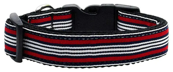 Preppy-Stripes-Nylon-Ribbon-Collars-Red-white-Large-GreatEagleInc-333870383