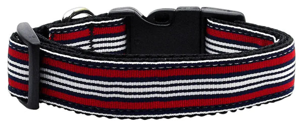 Preppy Stripes Nylon Ribbon Collars Red/white Sm Default Title