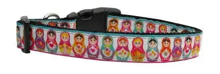 Pretty-Nesting-Dolls-Nylon-Ribbon-Dog-Collars-Large-GreatEagleInc-318767236