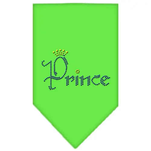 Prince Rhinestone Bandana Lime Green Small Default Title