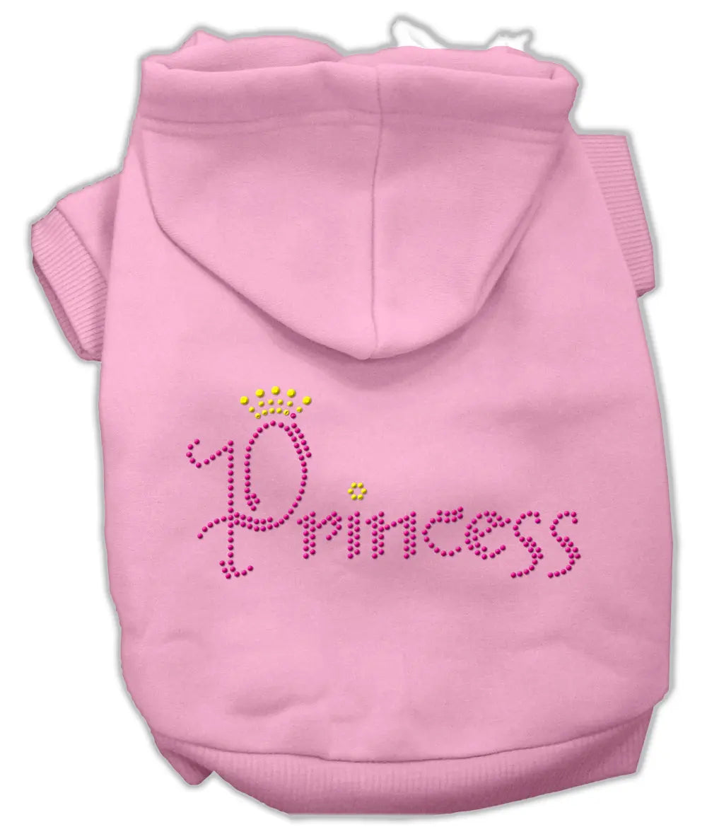 Princess Rhinestone Hoodies Pink Xs Default Title