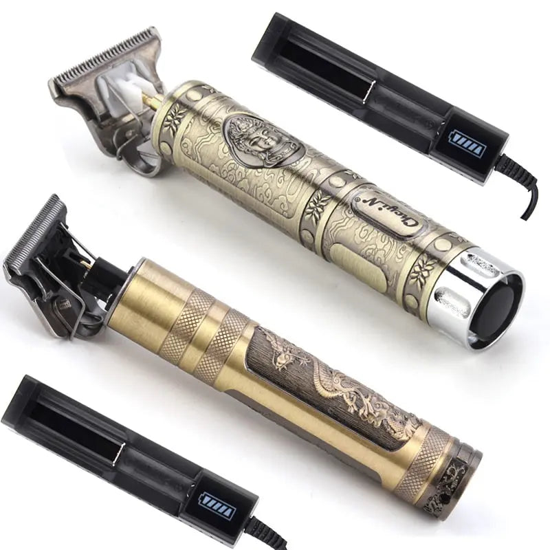 Professional Rechargeable Hair Clipper Barber Carving T Outliner Blade Hairdressing Hair Trimmer Buddha Close Cuttting Charger