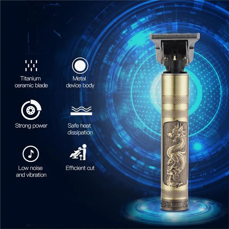 Professional Rechargeable Hair Clipper Barber Carving T Outliner Blade Hairdressing Hair Trimmer Buddha Close Cuttting Charger