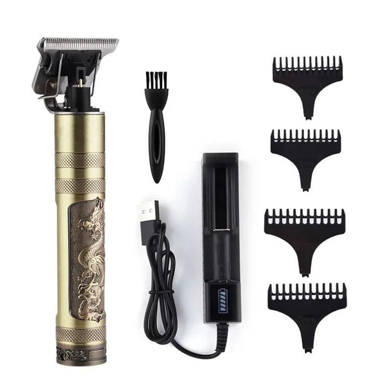 Professional Rechargeable Hair Clipper Barber Carving T Outliner Blade Hairdressing Hair Trimmer Buddha Close Cuttting Charger