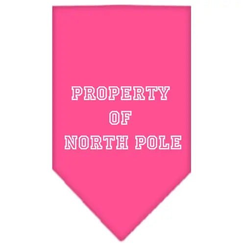 Property Of North Pole Screen Print Bandana Bright Pink Large Default Title
