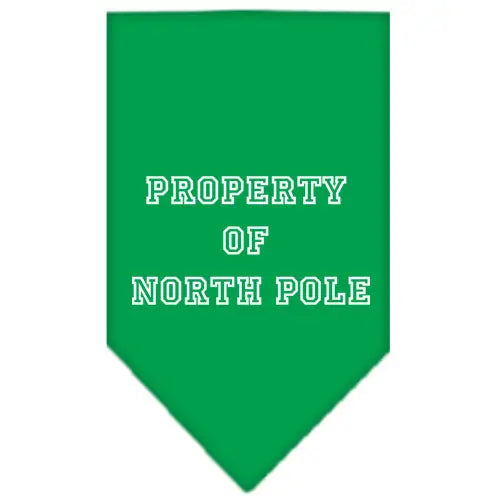 Property Of North Pole Screen Print Bandana Emerald Green Small Default Title